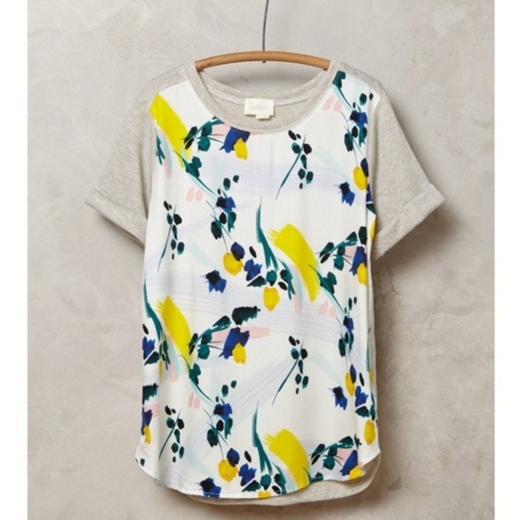 Anthropologie Tops - Anthropologie Deletta In-Bloom Floral Sweatshirt